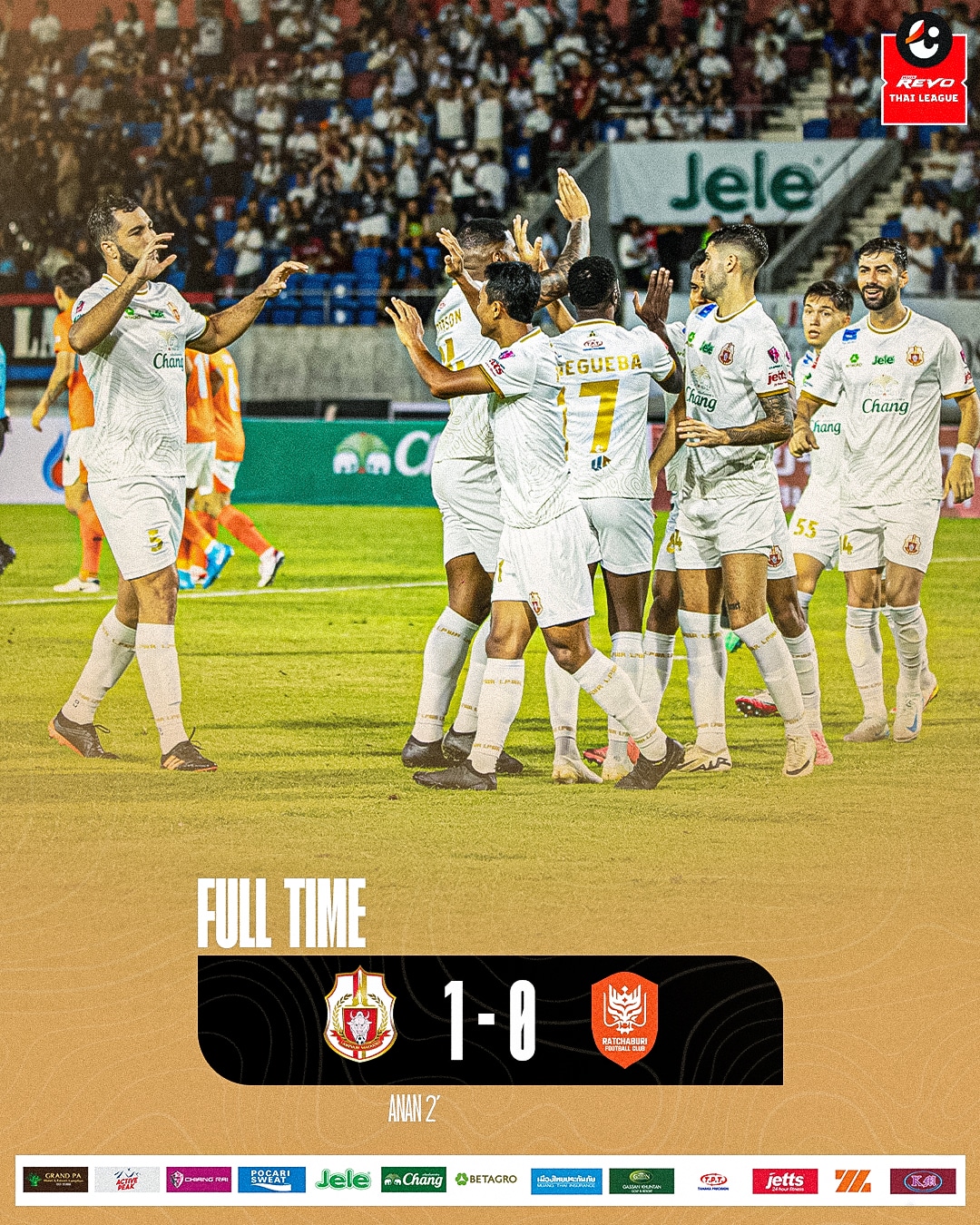 ผลฟุตบอล รีโว่ ไทยลีก ลำพูน ราชบุรี