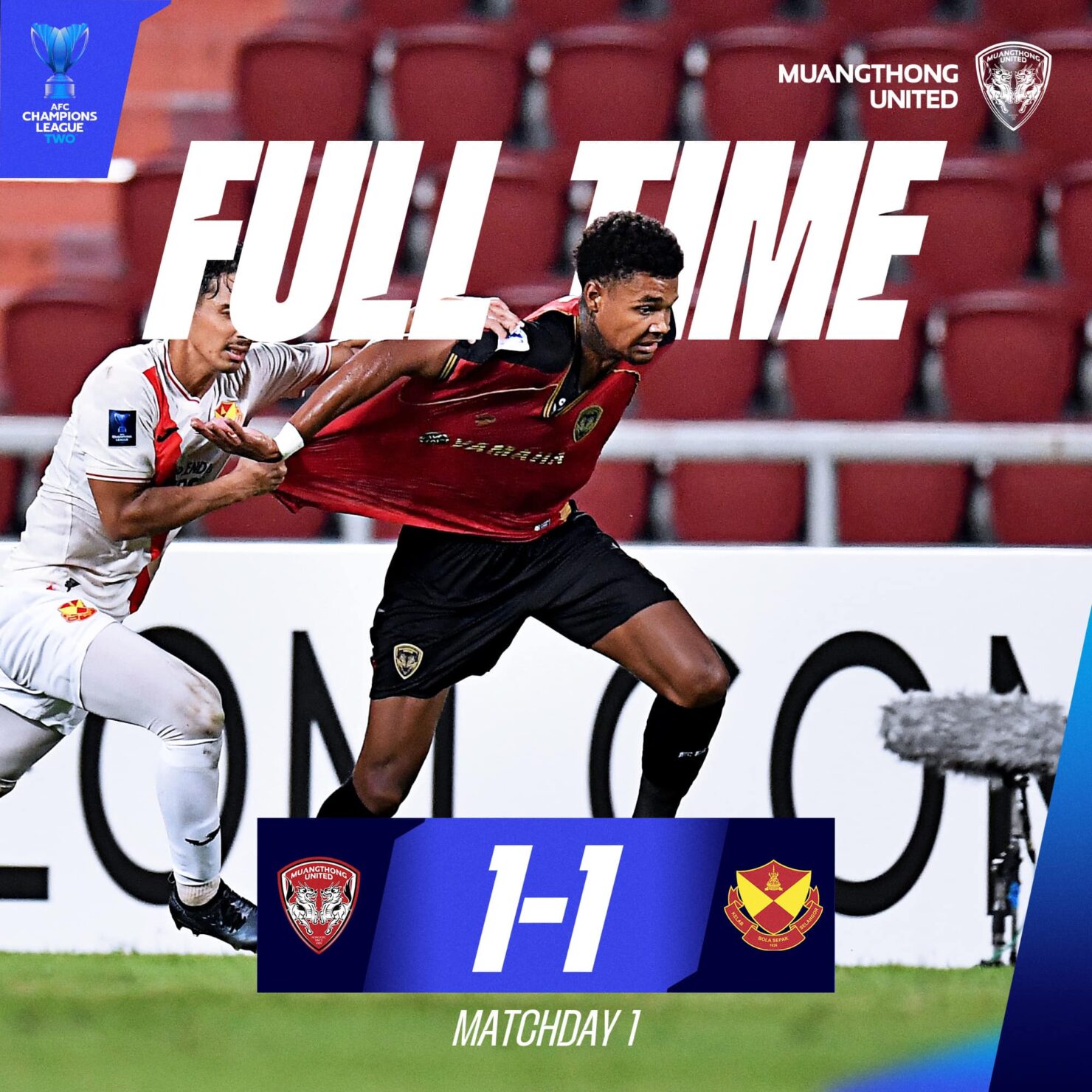 ผลฟุตบอล เอเอฟซี แชมเปียนส์ ลีก 2 เมืองทอง เซอลาโงร์