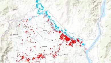 แผนที่ดาวเทียม พื้นที่น้ำท่วม