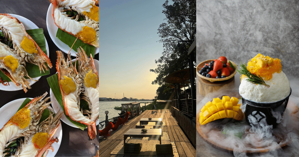 เรือนสายน้ำ ร้านอาหารไทยพื้นบ้าน มาพร้อมบรรยากาศริมแม่น้ำเจ้าพระยาสุดชิลล์ ภายใต้ต้นไม้ขนาดใหญ่ที่แผ่กิ่งก้านให้ร่มเงา มีความร่มรื่น เหมาะแก่การมานั่งกินข้าวพักผ่อนสบาย ๆ