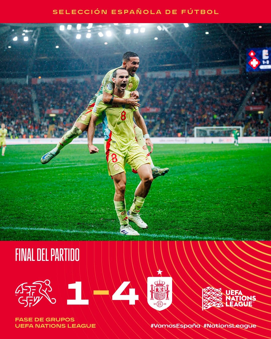 ผลบอล เนชั่นส์ ลีก สวิตเซอร์แลนด์ สเปน