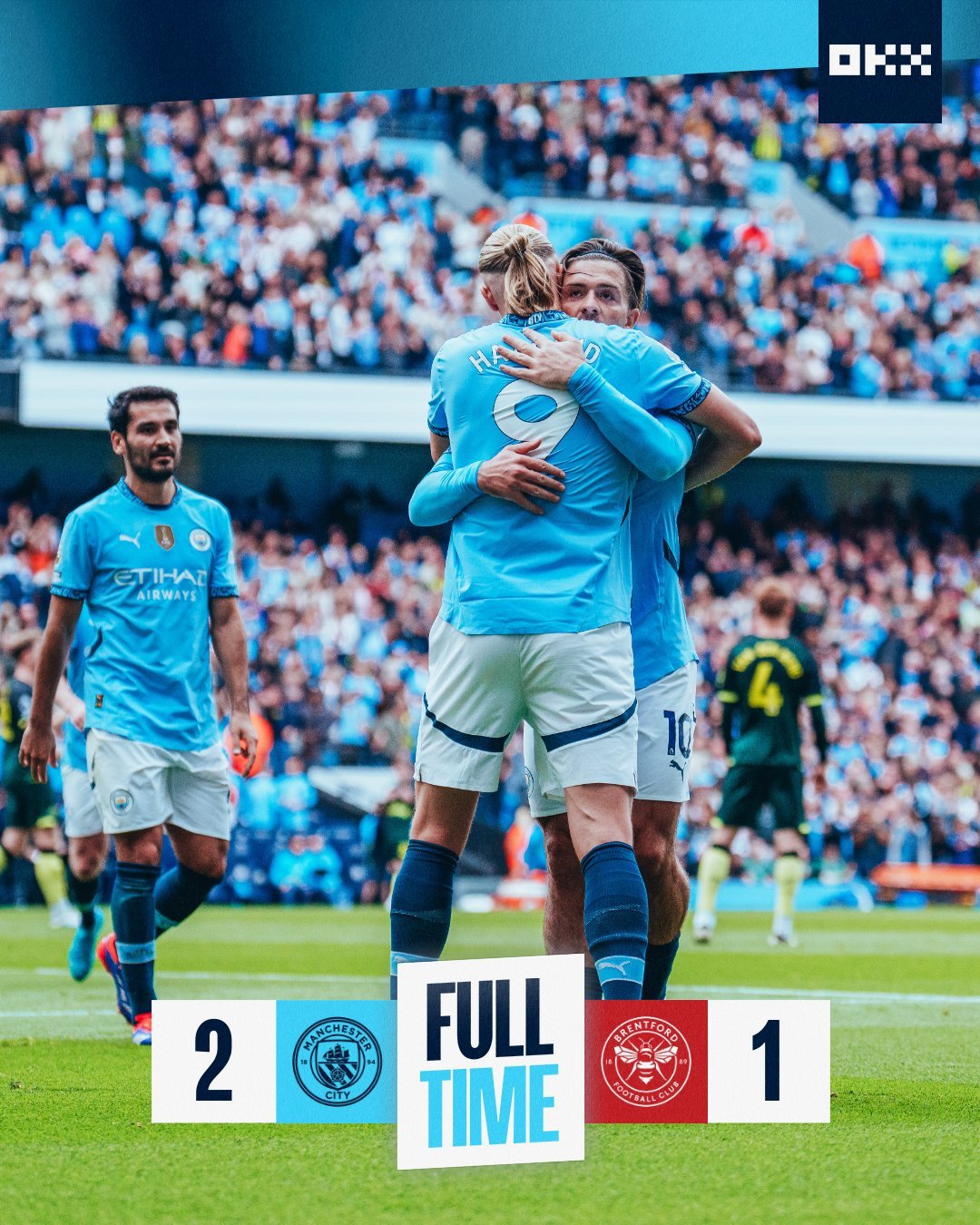 ผลบอลล่าสุด พรีเมียร์ลีก แมนซิตี้ เบรนท์ฟอร์ด