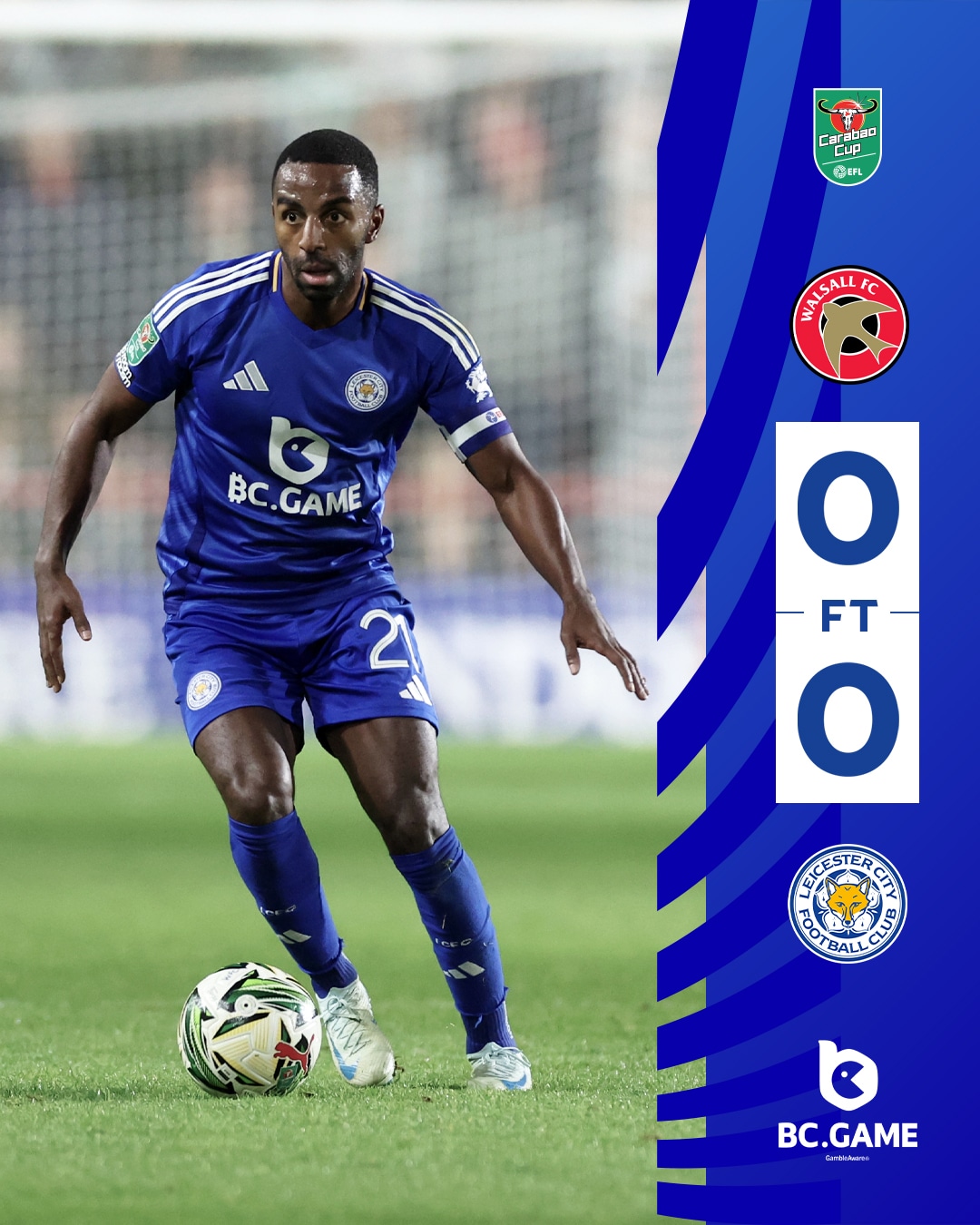 ผลบอลเมื่อคืนนี้ คาราบาวคัพ 2024/25 วอลซอลล์ เลสเตอร์