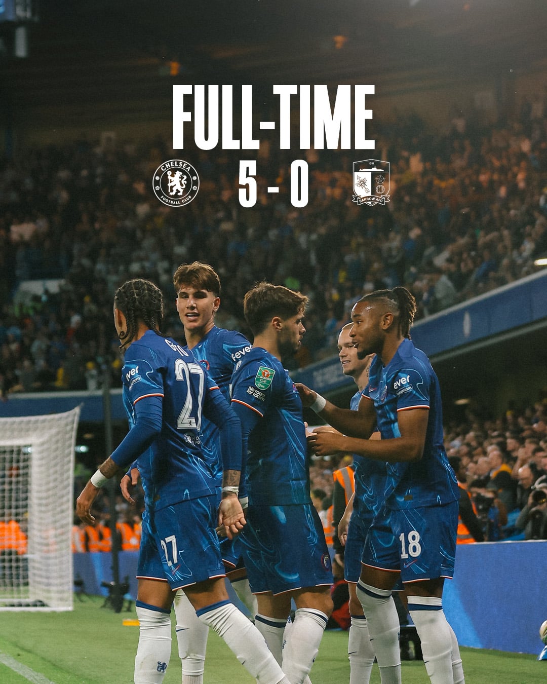 ผลบอลเมื่อคืนนี้ คาราบาวคัพ 2024/25 เชลซี บาร์โรว์