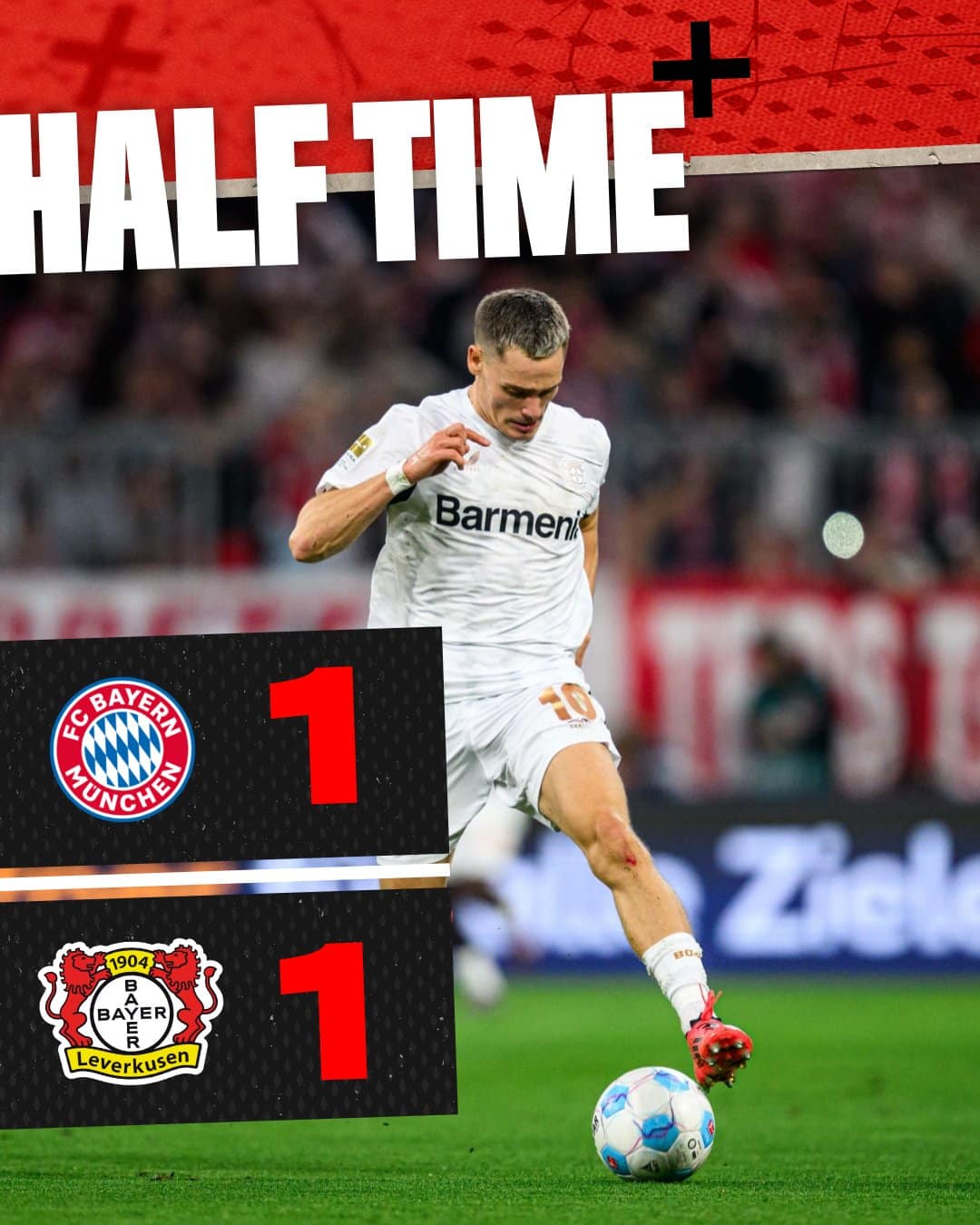 ผลบอลเมื่อคืนนี้ บุนเดสลีกา บาเยิร์น เลเวอร์คูเซ่น