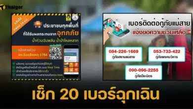รวม 20 เบอร์ฉุกเฉิน-ช่องทางออนไลน์ "น้ำท่วมเชียงราย" ขอความช่วยเหลือจนท.