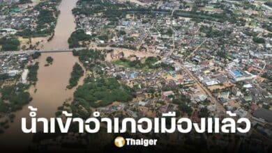 หนักจริง เปิดภาพมุมสูง น้ำท่วมเมืองเชียงรายแล้ว