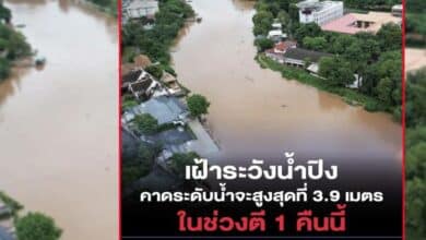 ระดับน้ำปิง สะพานนวรัฐ วันนี้