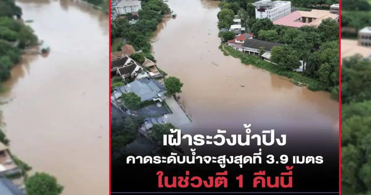 ระดับน้ำปิง สะพานนวรัฐ วันนี้