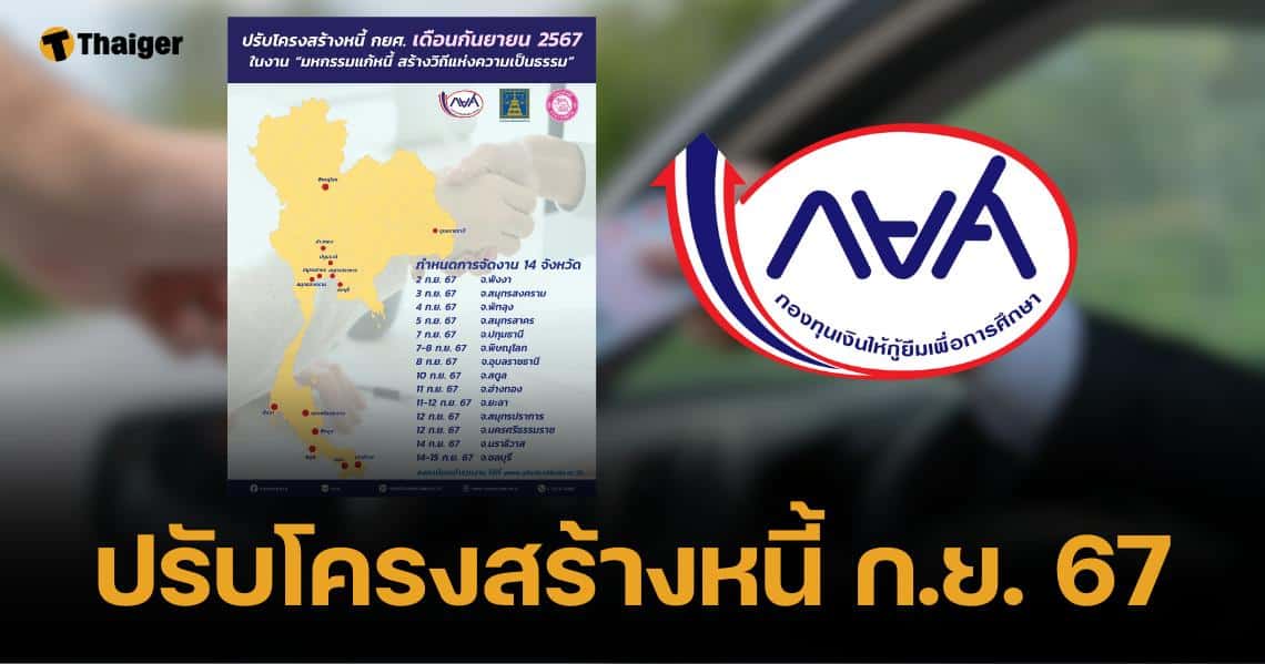 ด่วน! กยศ. จัดงาน "ปรับโครงสร้างหนี้" ก.ย. 67 เช็กพิกัด 14 จังหวัดที่นี่