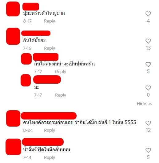 คอมเมนต์คนไทยถามแซว กินได้มั้ย