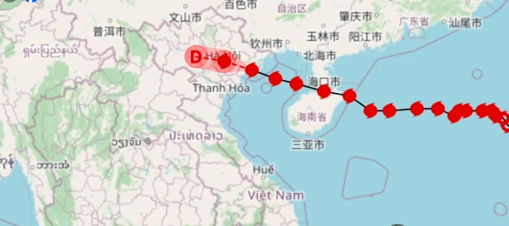 พายุยางิ กำลังเคลื่อนตัวเข้าสู่ประเทศเวียดนาม