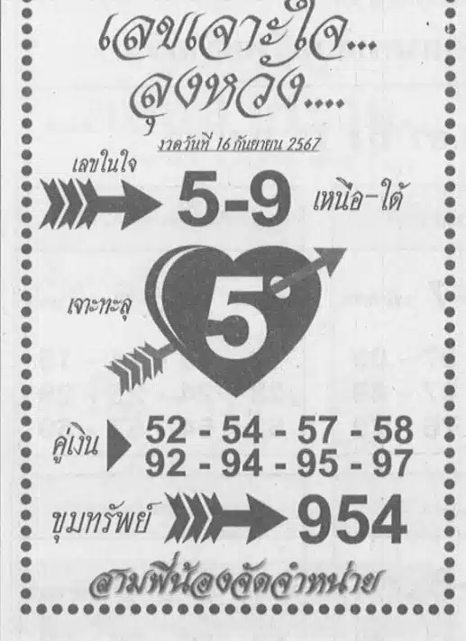 เลขเจาะใจ ลุงหวัง 16 9 67