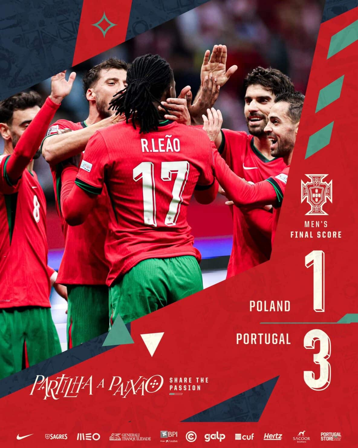 ผลบอล เนชั่นส์ ลีก โปแลนด์ โปรตุเกส