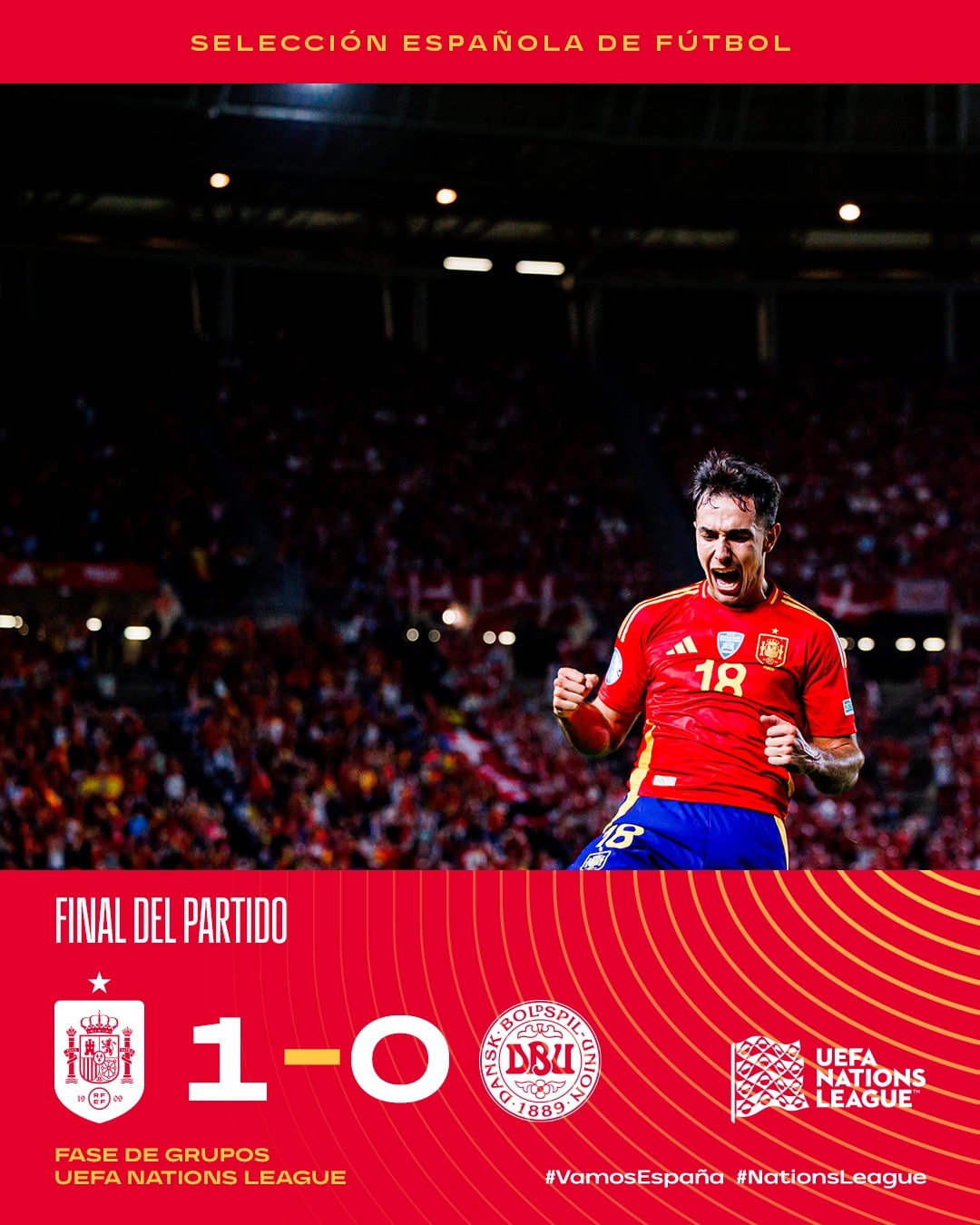 ผลบอล เนชั่นส์ ลีก สเปน เดนมาร์ก