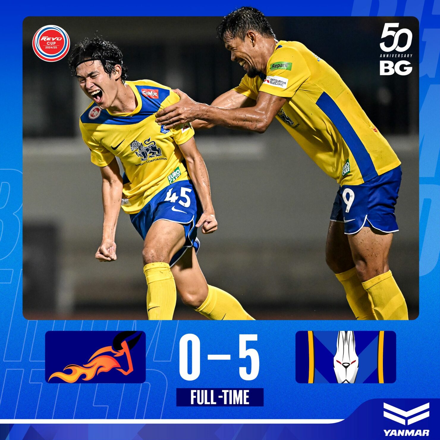 ผลฟุตบอล รีโว่ คัพ 2024/25 บางกอก เอฟซี บีจี ปทุม