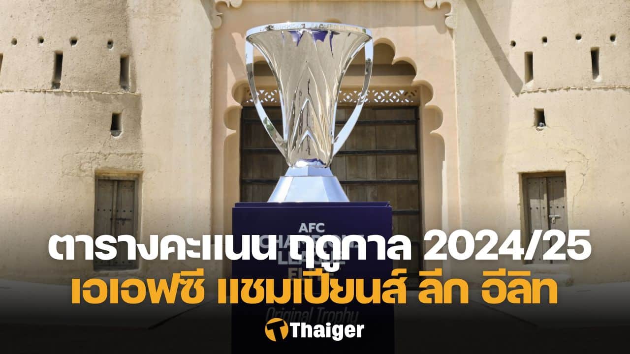 tiger24 ตารางคะแนน เอเอฟซี แชมเปียนส์ ลีก อีลิท 2024-2025 รอบแข่งลีก อัปเดตล่าสุดแบบเรียลไทม์