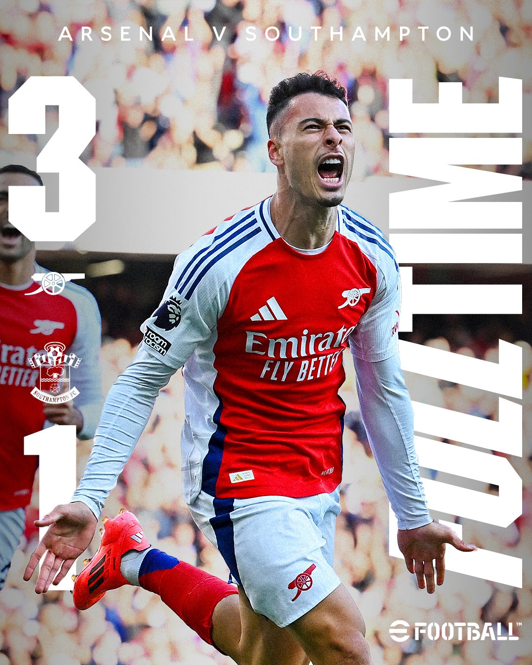 ผลบอลเมื่อคืนนี้ พรีเมียร์ลีก อาร์เซนอล เซาธ์แฮมป์ตัน