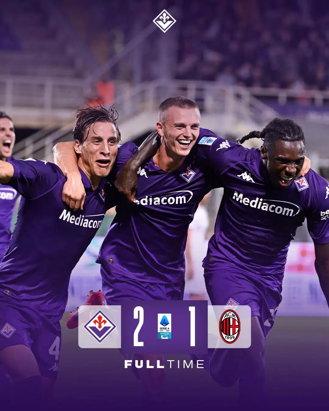 ผลบอลเมื่อคืนนี้ กัลโช่ ฟิออเรนติน่า มิลาน