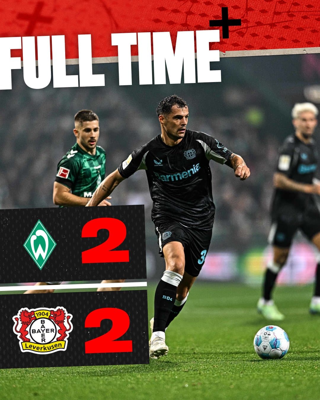 ผลบอลเมื่อคืนนี้ บุนเดสลีกา เบรเมน เลเวอร์คูเซ่น