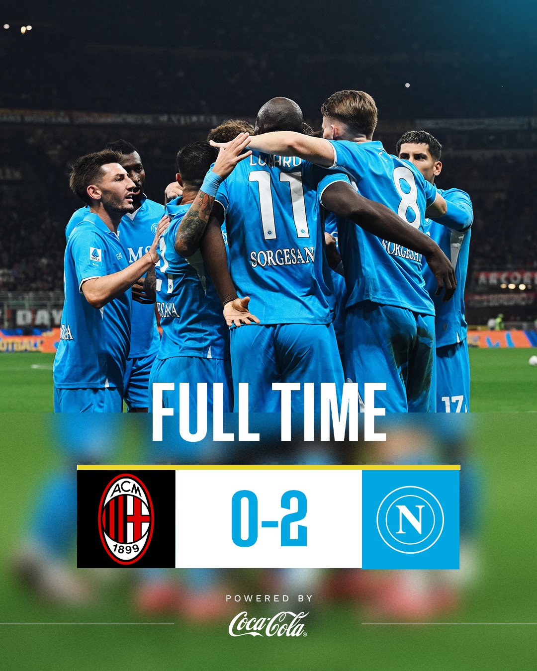 ผลบอลเมื่อคืนนี้ กัลโช่ มิลาน นาโปลี