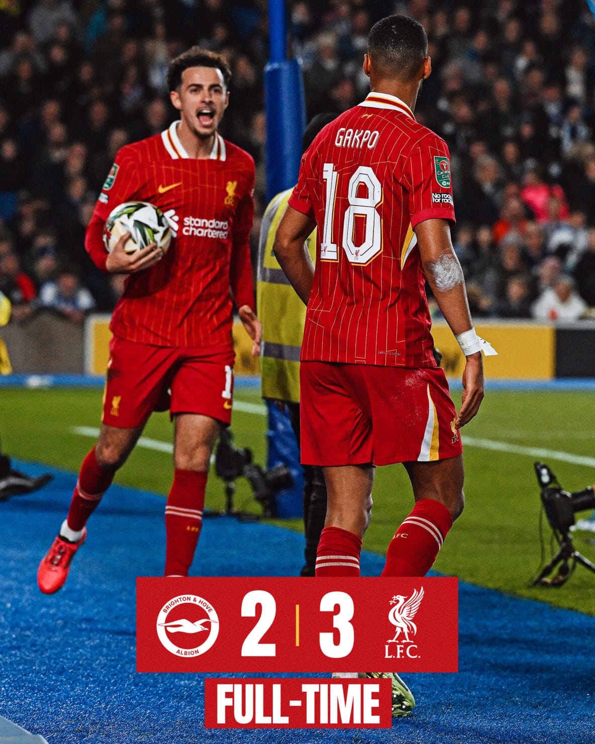 ผลบอลเมื่อคืนนี้ คาราบาวคัพ ไบรท์ตัน ลิเวอร์พูล