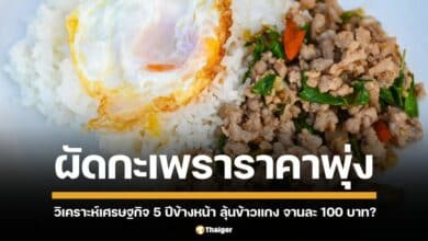 คิดว่าอีก 5 ปี เมนูข้าวผัดกะเพราจะตกจานละร้อยไหม  วิเคราะห์ปัจจัย "ข้าวแกงแพง" รับมืออย่างไร เมื่อราคาอาหารจานด่วน ขยับสูงขึ้นตามอัตราค่าแรงที่เพิ่มตาม