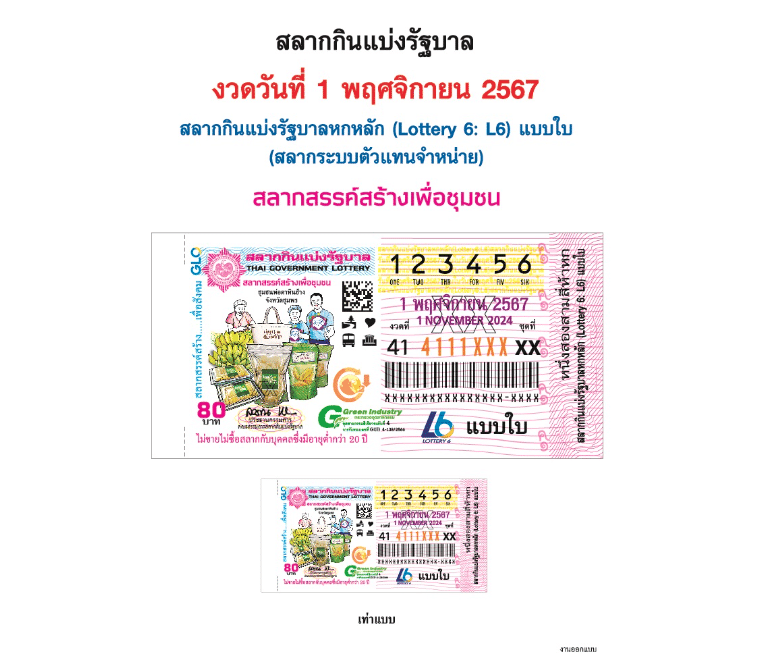 เลขปกสลากงวด 1 พ.ย. 2567