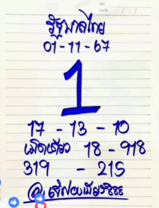 เลขเด็ดเจ๊ฟองเบียร์ งวดวันที่ 1 พ.ย. 67