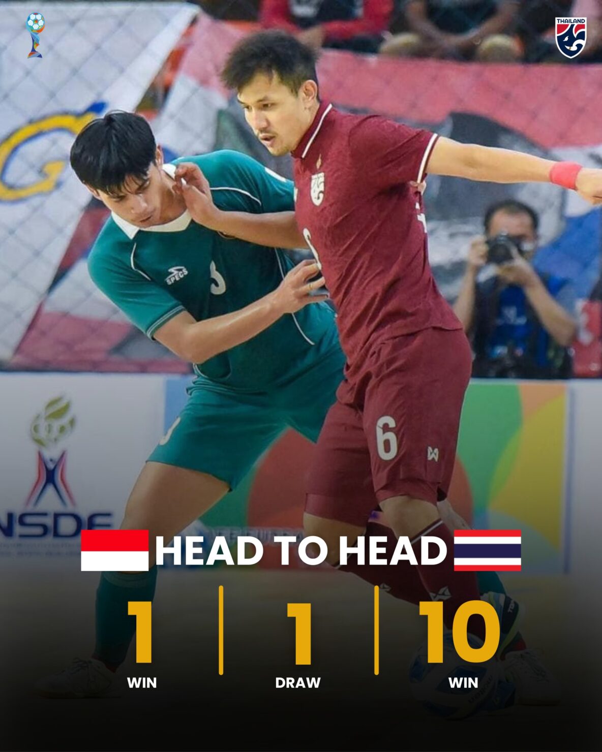 ถ่ายทอดสด ฟุตซอลชิงแชมป์อาเซียน 2024 อินโดนีเซีย ไทย