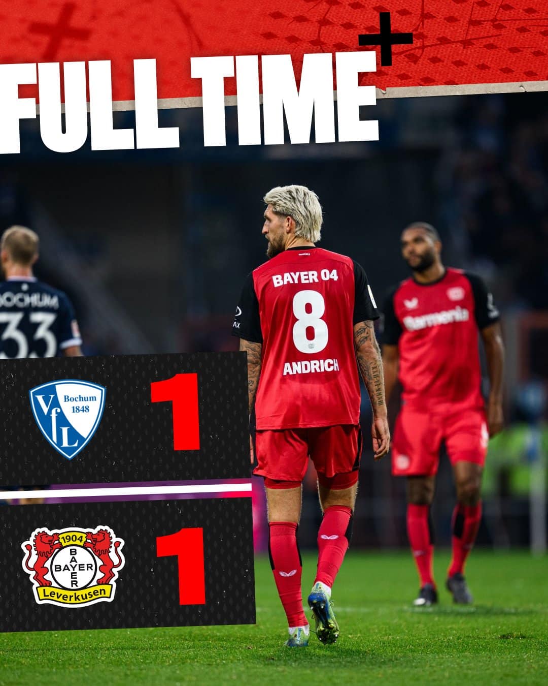 ผลบอลเมื่อคืนนี้ บุนเดสลีกา โบคุ่ม เลเวอร์คูเซ่น