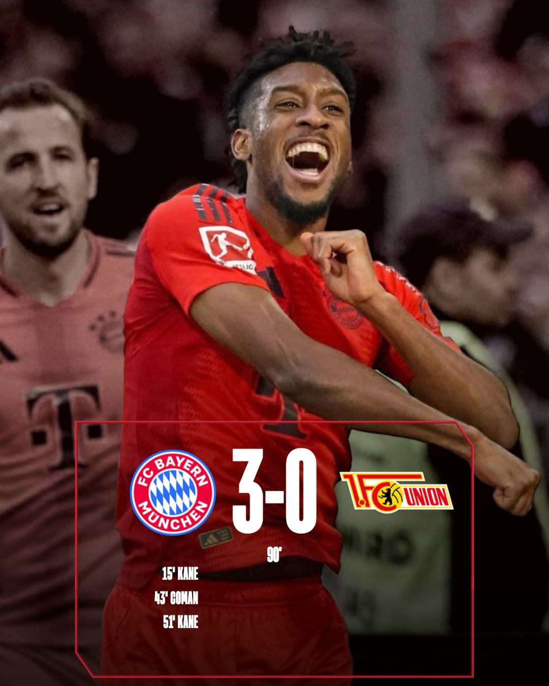 ผลบอลเมื่อคืนนี้ บุนเดสลีกา บาเยิร์น อูนิโอน เบอร์ลิน