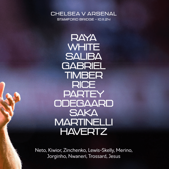 11 ตัวจริง เชลซี อาร์เซนอล