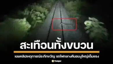 เผยคลิปเหตุการณ์ระทึกขวัญ ขณะรถไฟเที่ยวกลางคืนกำลังแล่นฝ่าความมืด จู่ๆ มีงูขนาดใหญ่โผล่ขึ้นมาบนรางรถไฟ คนขับรถไฟเห็นงูยักษ์ในระยะกระชั้นชิด ร้องตะโกนด้วยความตกใจ