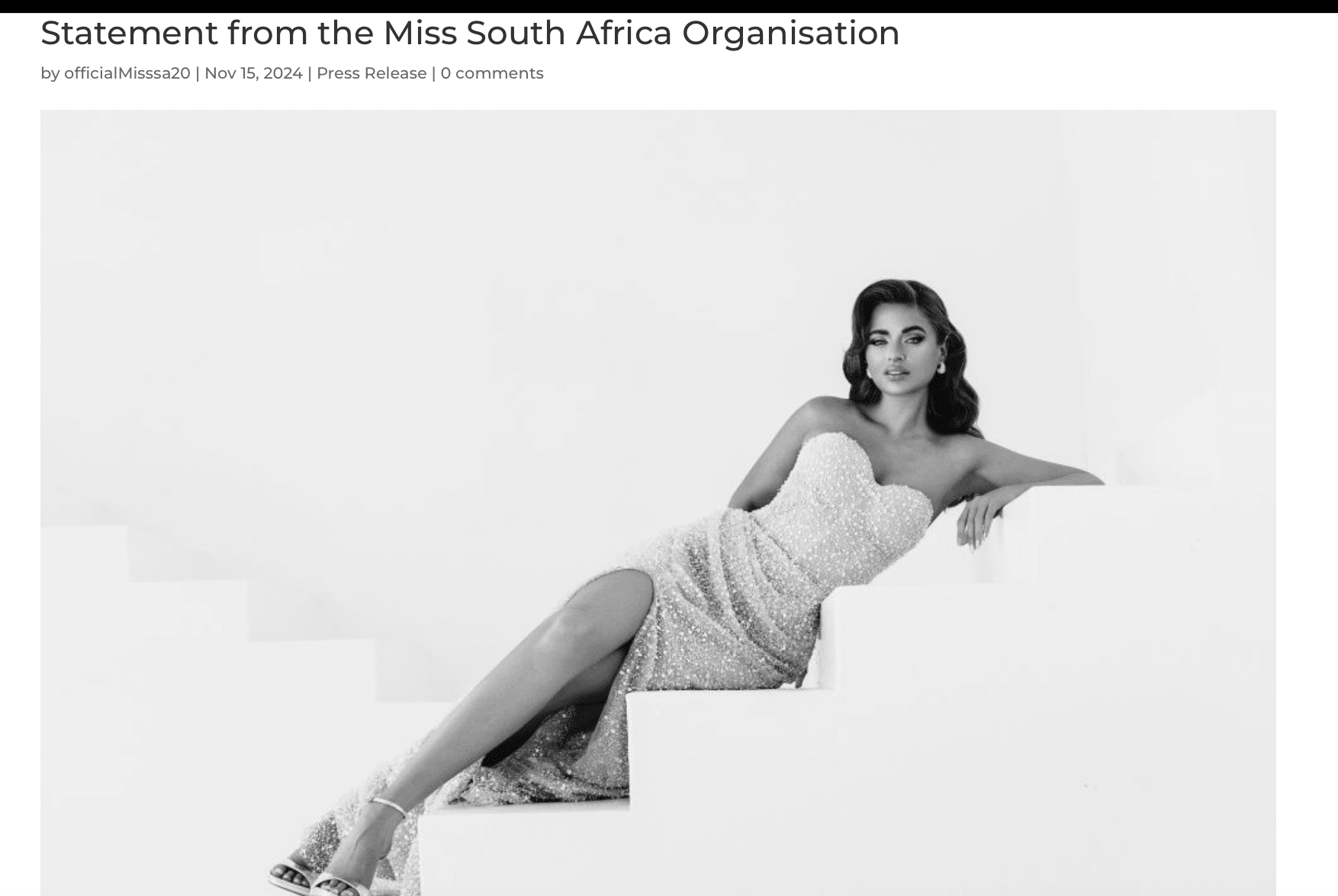 แถลงการณ์กองประกวด นางงามแอฟริกาใต้ ถอนตัว MU 2024