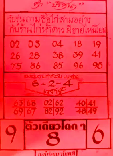 เลขเด็ด ปริศนาปกแดง 16 11 67