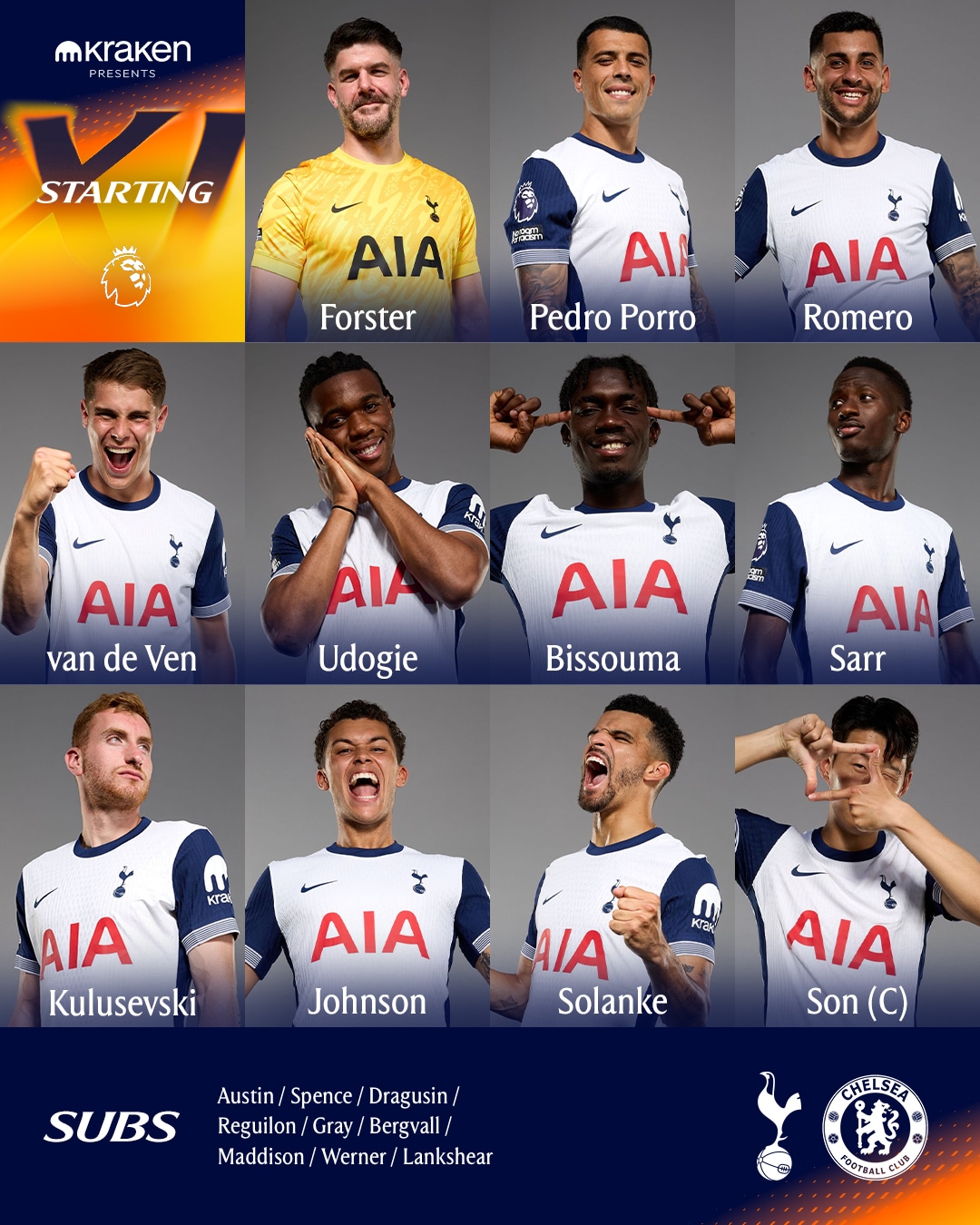 11 ตัวจริง สเปอร์ส เชลซี