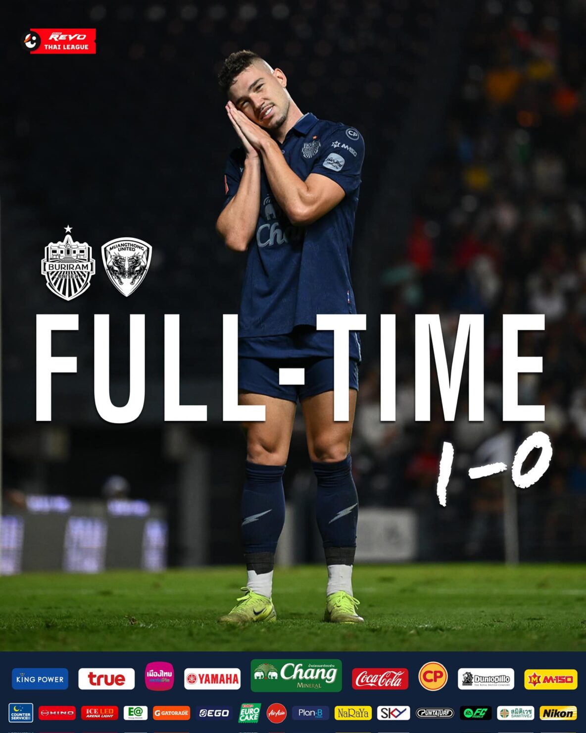 ผลฟุตบอล รีโว่ ไทยลีก บุรีรัมย์ เมืองทอง