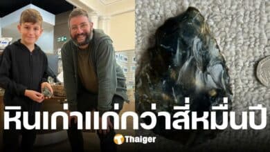 เด็ก 9 ขวบ เก็บหินปริศนาจากชายหาด แท้จริงเป็น ขวานมือยุคหิน อายุกว่าสี่หมื่นปี