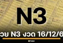 ตรวจผลสลาก N3 สลากกินแบ่งรัฐบาลตัวเลขสามหลัก (หวย N3) ออกรางวัลงวดแรก วันที่ 16 ธันวาคม 2567 เช็กผลทุกหมายเลขรางวัลที่นี่ เปิดวิธีขึ้นเงิน