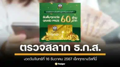 ตรวจผลสลากออก งวดวันที่ 16 ธันวาคม 2567 สำหรับผู้ถือสลากออมทรัพย์ ธ.ก.ส. ธนาคารเพื่อการเกษตรและสหกรณ์การเกษตร (ธ.ก.ส.) เช็กผลประกาศรางวัลหมายเลขที่โชคดีได้ที่นี่