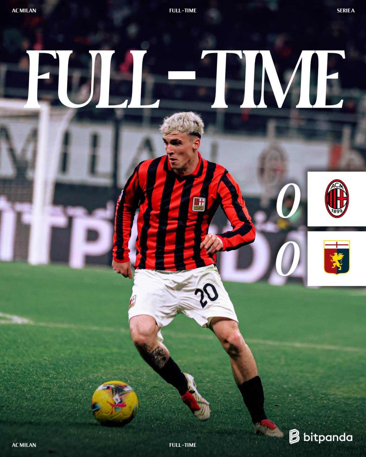 ผลบอลเมื่อคืนนี้ กัลโช่ มิลาน เจนัว