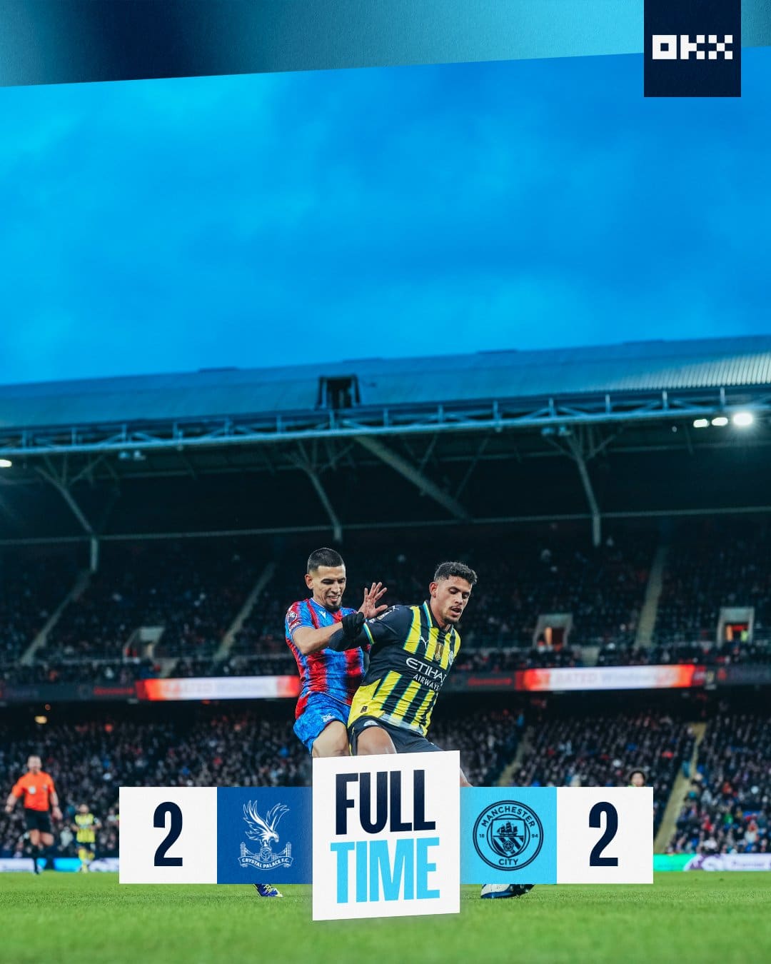 ผลบอลเมื่อคืนนี้ พรีเมียร์ลีก พาเลซ แมนซิตี้