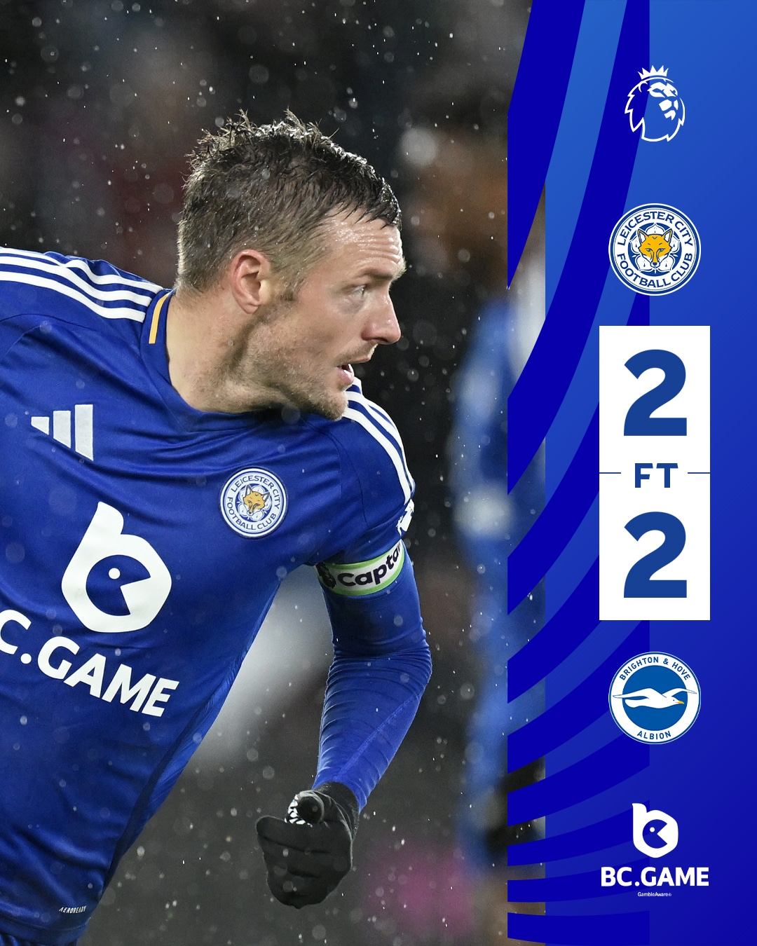 ผลบอลเมื่อคืนนี้ พรีเมียร์ลีก เลสเตอร์ ไบรท์ตัน