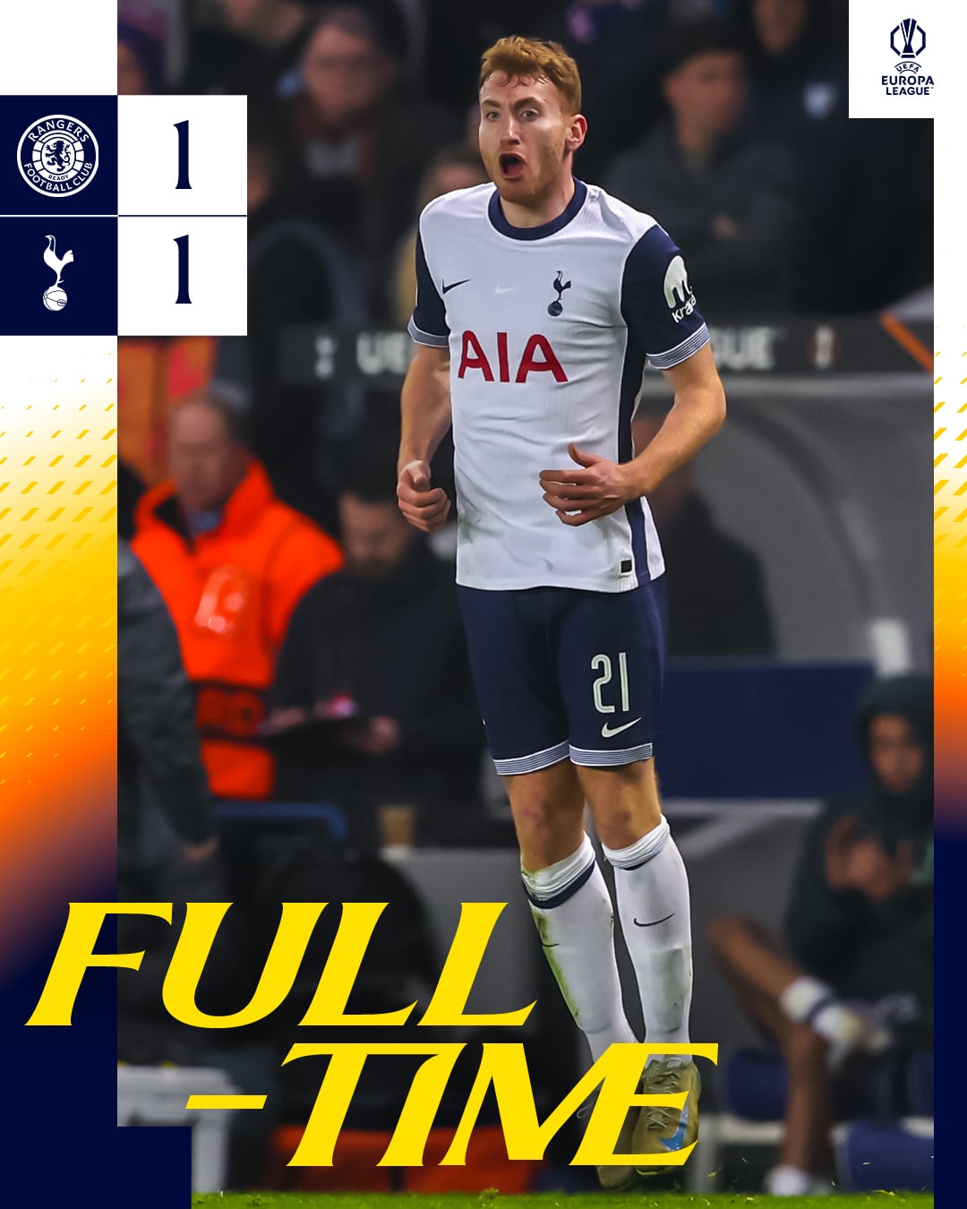 ผลบอลเมื่อคืนนี้ ยูโรป้า ลีก เรนเจอร์ส สเปอร์ส