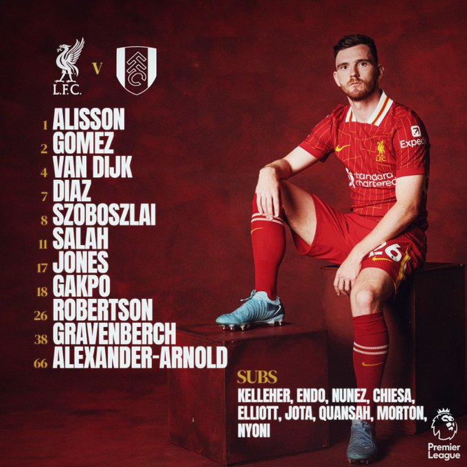 11 ตัวจริง ลิเวอร์พูล ฟูแล่ม