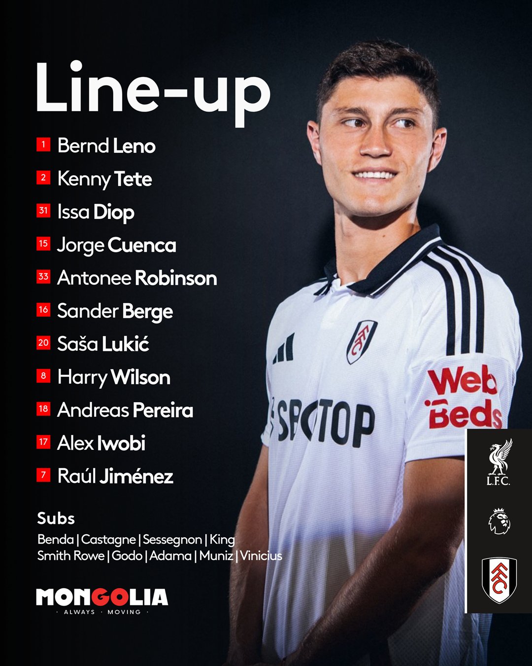 11 ตัวจริง ลิเวอร์พูล ฟูแล่ม