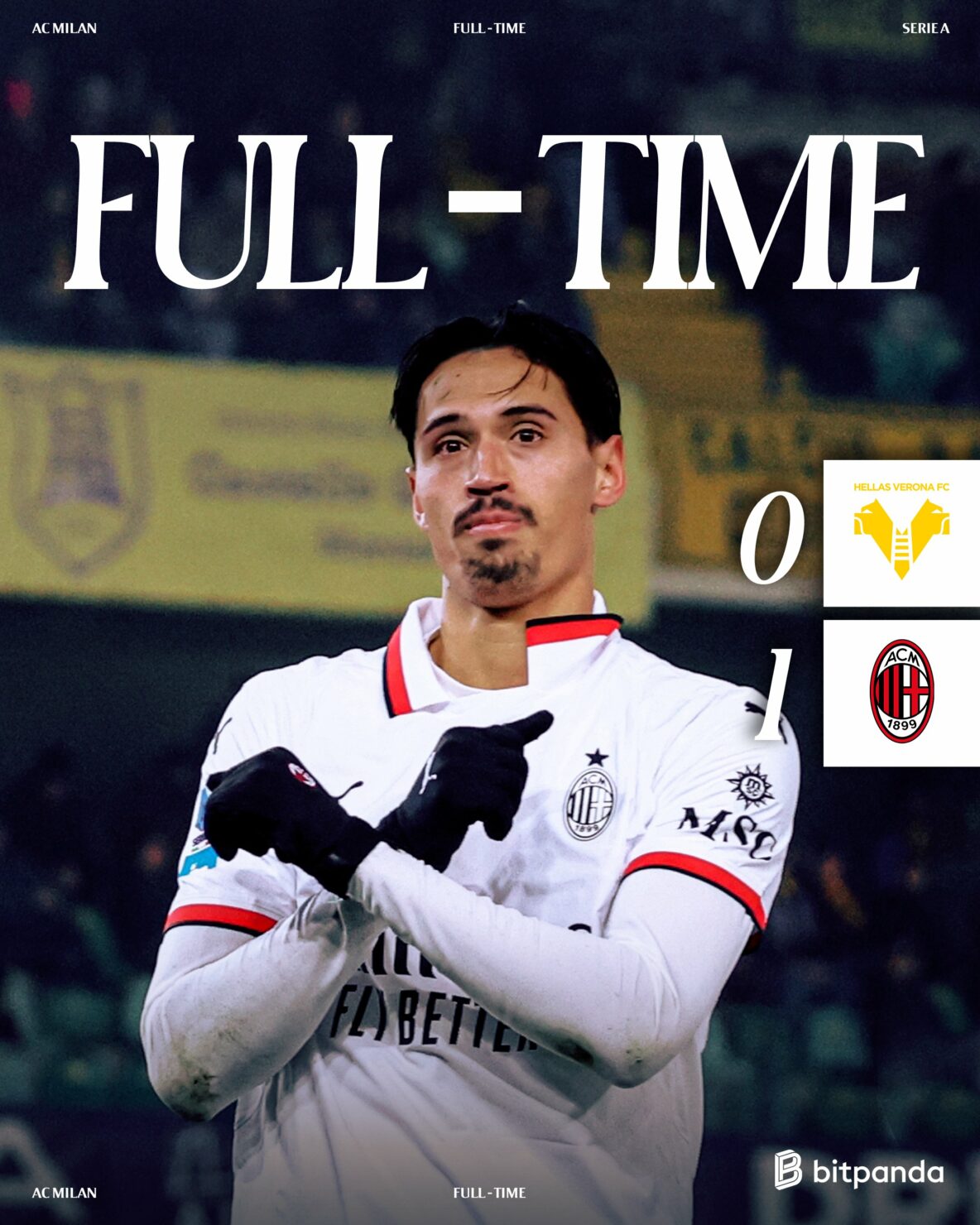 ผลบอลเมื่อคืนนี้ กัลโช่ เวโรน่า มิลาน