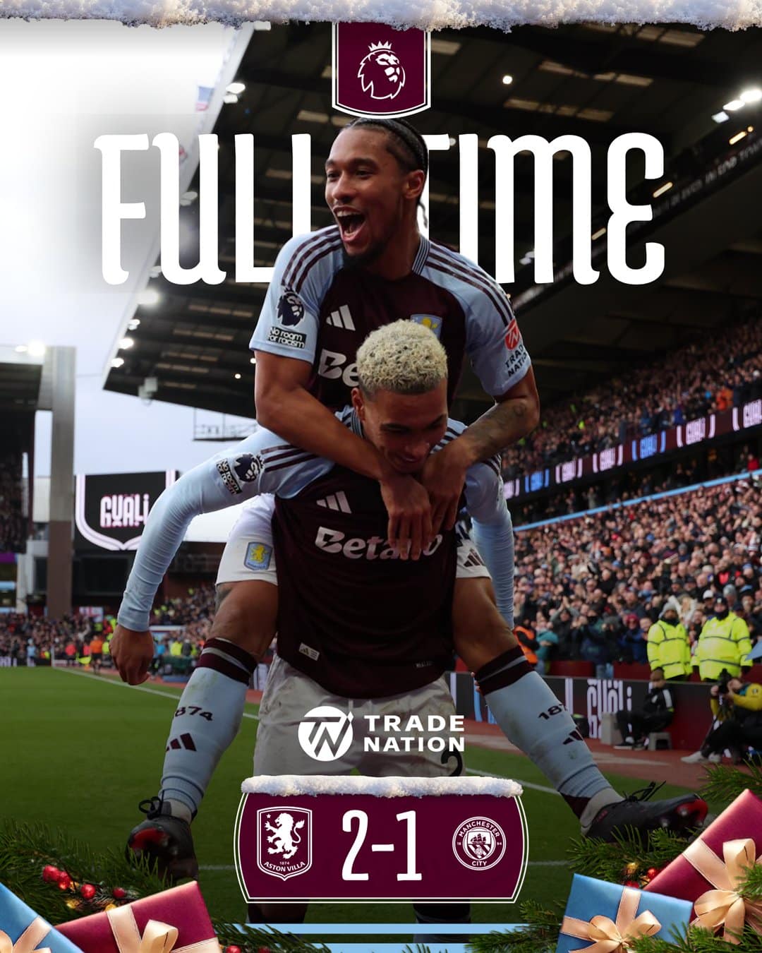 ผลบอลล่าสุด พรีเมียร์ลีก วิลล่า แมนซิตี้