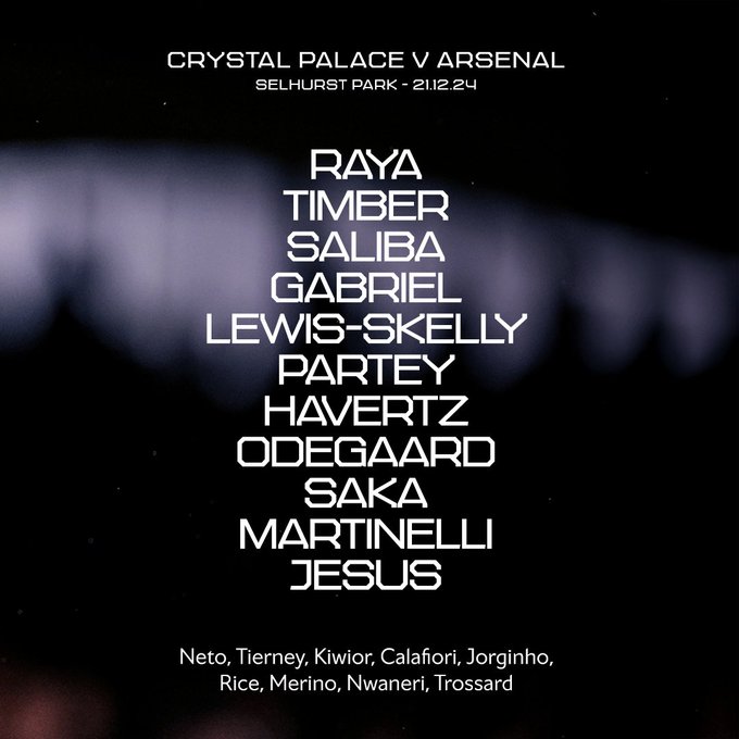 11 ตัวจริง พาเลซ อาร์เซนอล